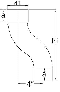 World Gutter Copper Offset 4 inch Brick Jump diagram